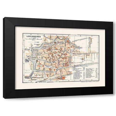 Europe Leeuwarden Netherlands - Baedeker 1910 Black Modern Wood Framed Art Print with Double Matting by Baedeker