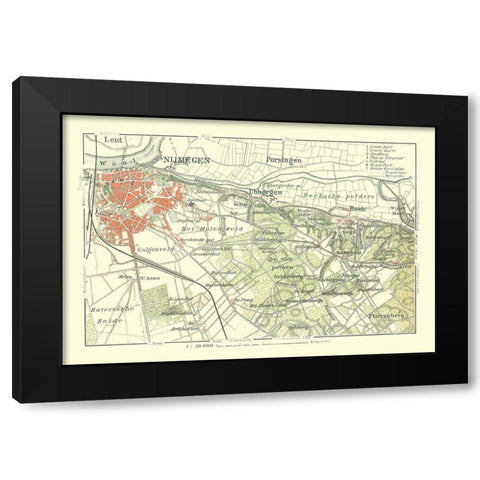 Southern Netherlands Europe - Baedeker 1910 Black Modern Wood Framed Art Print with Double Matting by Baedeker