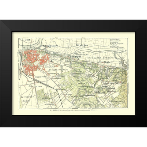 Southern Netherlands Europe - Baedeker 1910 Black Modern Wood Framed Art Print by Baedeker