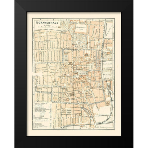Europe The Hague Netherlands - Baedeker 1910 Black Modern Wood Framed Art Print by Baedeker