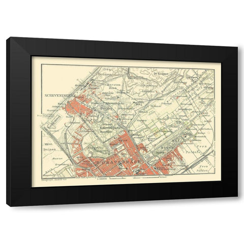 Europe The Hague Scheveningen Netherlands Black Modern Wood Framed Art Print with Double Matting by Baedeker