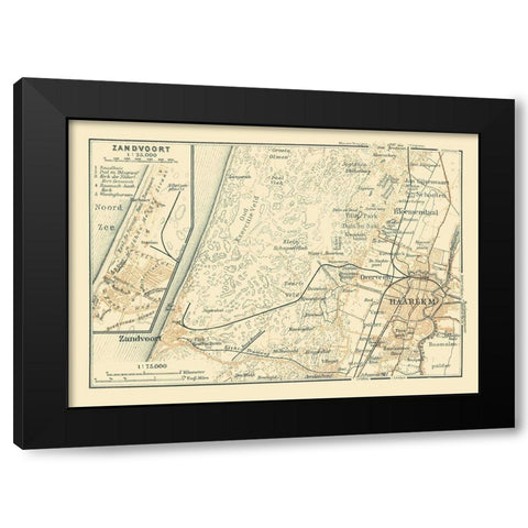 Europe Zandvoort Haarlem Netherlands Black Modern Wood Framed Art Print with Double Matting by Baedeker