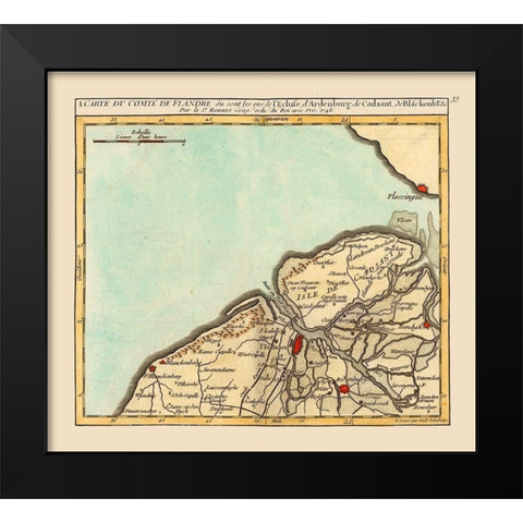 Sluis Environs Netherlands - Robert 1748  Black Modern Wood Framed Art Print by Robert