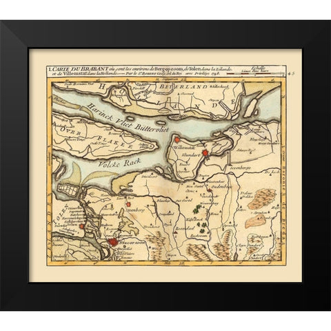 Environs Bergen op Zoom Netherlands - Robert 1748  Black Modern Wood Framed Art Print by Robert