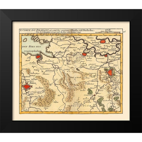 Breda Environs Netherlands - Robert 1748  Black Modern Wood Framed Art Print by Robert