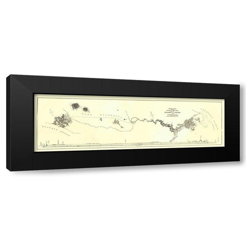 Central America Nicaragua Canal Atlantic Pacific Black Modern Wood Framed Art Print by Menocal