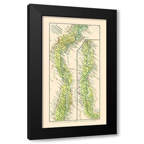 Nile Abu Qurqas Nagaa Hammadi Egypt - Baedeker Black Modern Wood Framed Art Print with Double Matting by Baedeker