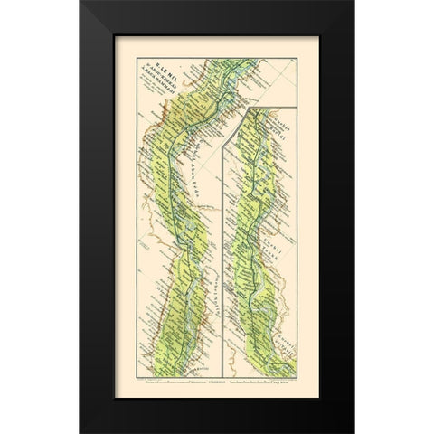 Nile Abu Qurqas Nagaa Hammadi Egypt - Baedeker Black Modern Wood Framed Art Print by Baedeker