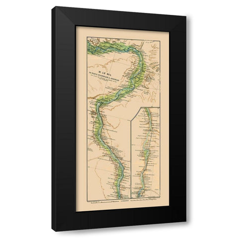 Nile Nagaa Hammadi Aswan Egypt - Baedeker 1913 Black Modern Wood Framed Art Print with Double Matting by Baedeker