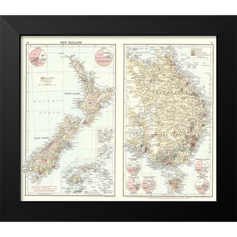 Oceania Imports Exports New Zealand Australia Black Modern Wood Framed Art Print by Newnes