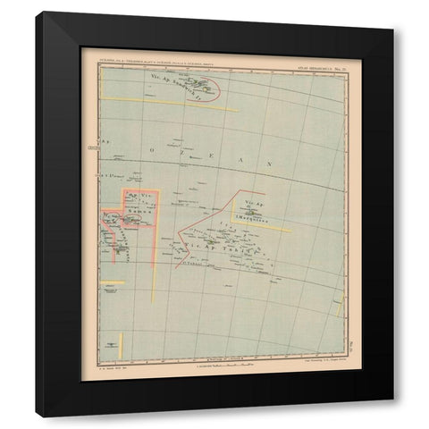 Oceania Samoa Tahiti - Streit 1913 Black Modern Wood Framed Art Print by Streit