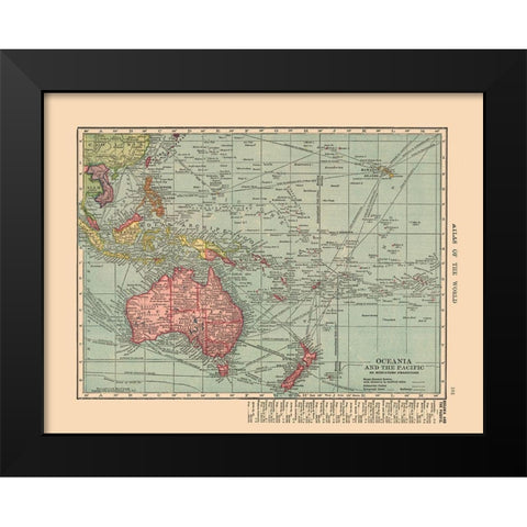 Oceania Pacific - Hammond 1910 Black Modern Wood Framed Art Print by Hammond