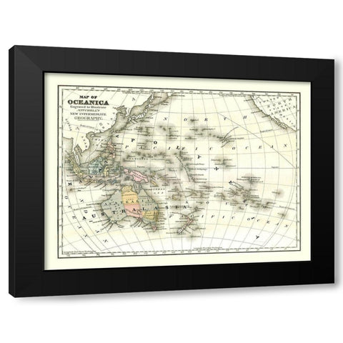 Oceania - Mitchell 1869 Black Modern Wood Framed Art Print by Mitchell