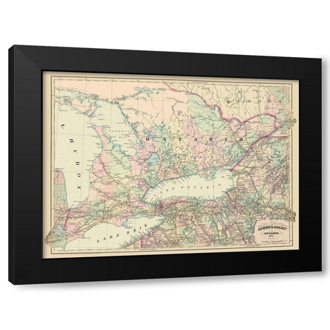 Ontario Canada - Asher 1874 Black Modern Wood Framed Art Print with Double Matting by Asher