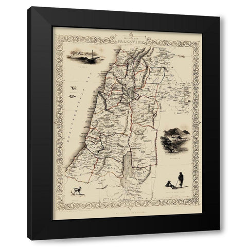 Modern Palestine Israel - Tallis 1807 Black Modern Wood Framed Art Print by Tallis
