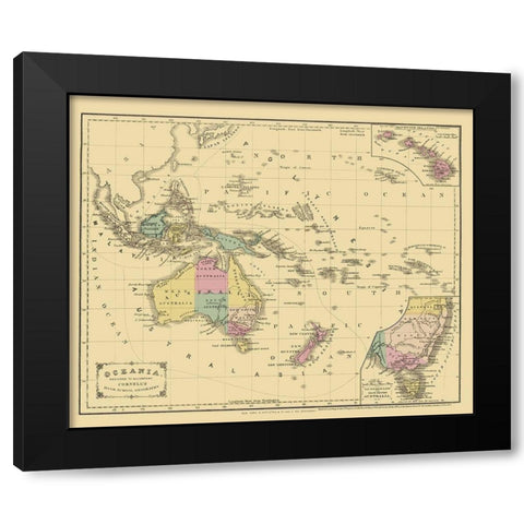 Pacific Oceania - Appleton 1856 Black Modern Wood Framed Art Print with Double Matting by Appleton