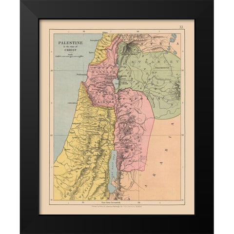 Middle East Palestine Israel - Case 1878 Black Modern Wood Framed Art Print by Case