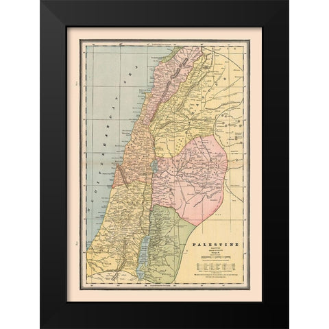 Middle East Palestine Israel - Cram 1888 Black Modern Wood Framed Art Print by Cram