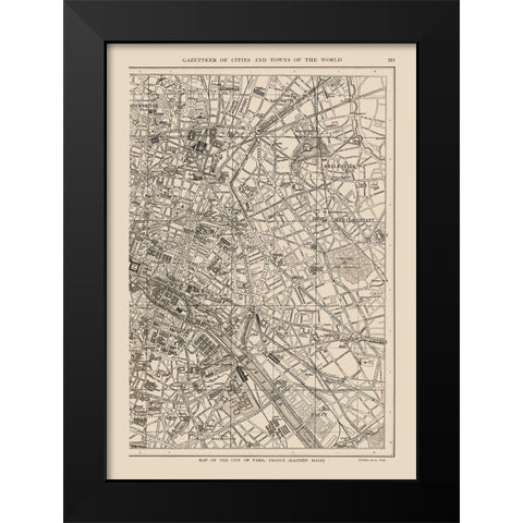 Eastern Paris France Europe - Reynold 1921 Black Modern Wood Framed Art Print by Reynold