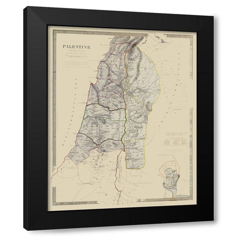 Middle East Palestine Israel - Chapman 1830 Black Modern Wood Framed Art Print with Double Matting by Chapman