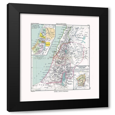 Middle East Palestine Israel - Perthes 1896 Black Modern Wood Framed Art Print with Double Matting by Perthes