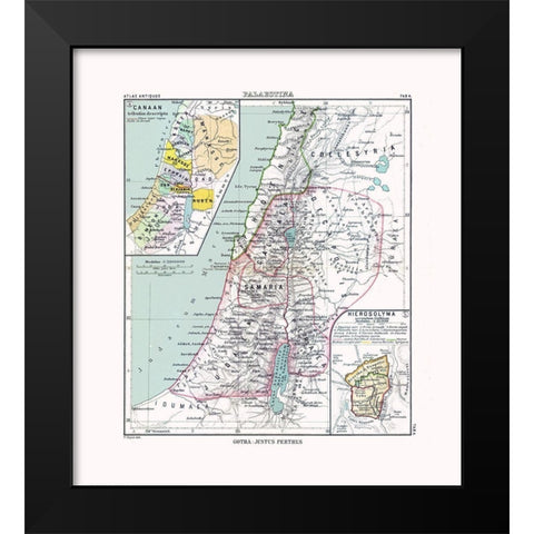 Middle East Palestine Israel - Perthes 1896 Black Modern Wood Framed Art Print by Perthes