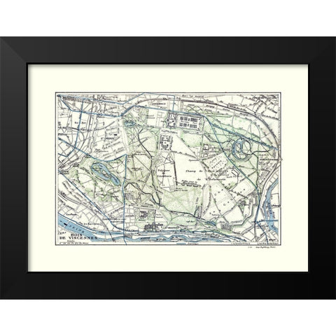 Europe Bois de Vincennes Paris France - Colton Black Modern Wood Framed Art Print by Colton