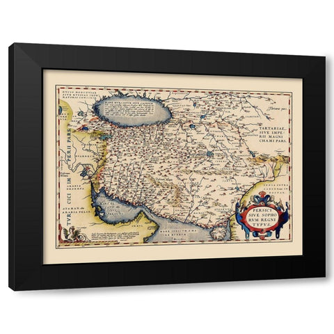 Persian Empire Middle East - Ortelius 1570 Black Modern Wood Framed Art Print by Ortelius