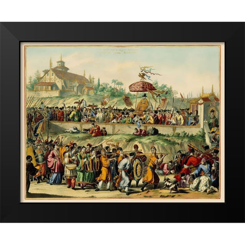 Station Picture Peking China - Nieuhoff 1655 Black Modern Wood Framed Art Print by Nieuhoff