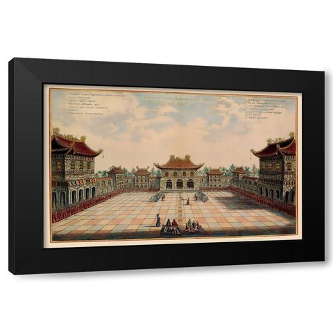 Peking China Picture - Nieuhoff 1655 Black Modern Wood Framed Art Print by Nieuhoff