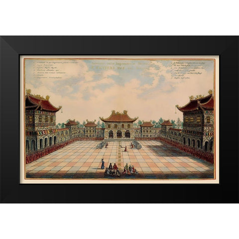 Peking China Picture - Nieuhoff 1655 Black Modern Wood Framed Art Print by Nieuhoff