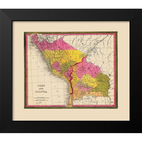 South America Peru Bolivia - Mitchell 1846 Black Modern Wood Framed Art Print by Mitchell