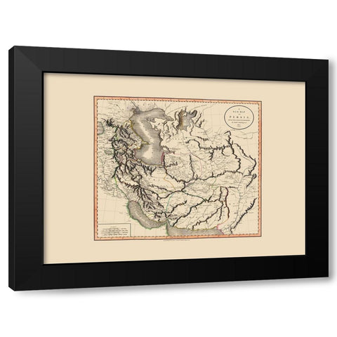 Middle East Persia - Cary 1801 Black Modern Wood Framed Art Print with Double Matting by Cary