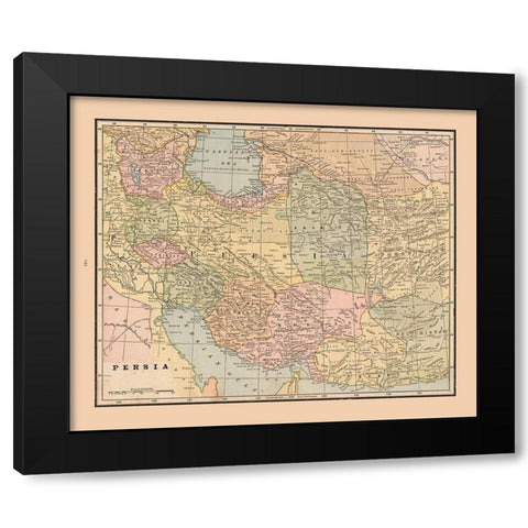 Middle East Persia - Cram 1888 Black Modern Wood Framed Art Print by Cram