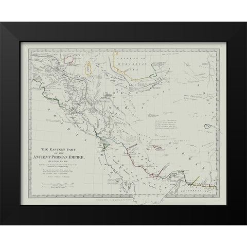 Middle East Persian Empire Eastern - Long 1831 Black Modern Wood Framed Art Print by Long