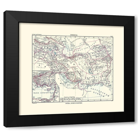 Middle East Persia - Perthes 1896 Black Modern Wood Framed Art Print with Double Matting by Perthes