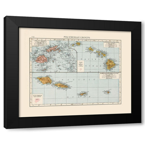 Polynesian Islands Oceania  Black Modern Wood Framed Art Print with Double Matting by Unknown
