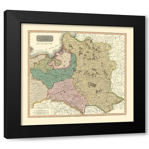 Eastern Europe Poland - Thomson 1817 Black Modern Wood Framed Art Print by Thomson
