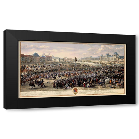 Pont Neuf Paris Picture France - Huchtenburg 1690 Black Modern Wood Framed Art Print by Huchtenburg
