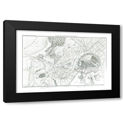 Europe Gdansk Poland - Thiers 1866 Black Modern Wood Framed Art Print with Double Matting by Thiers