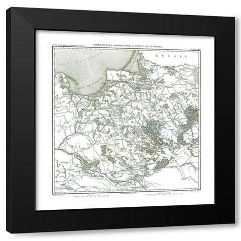 Europe Poland - Thiers 1866 Black Modern Wood Framed Art Print with Double Matting by Thiers