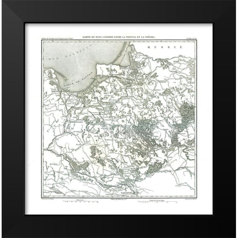 Europe Poland - Thiers 1866 Black Modern Wood Framed Art Print by Thiers