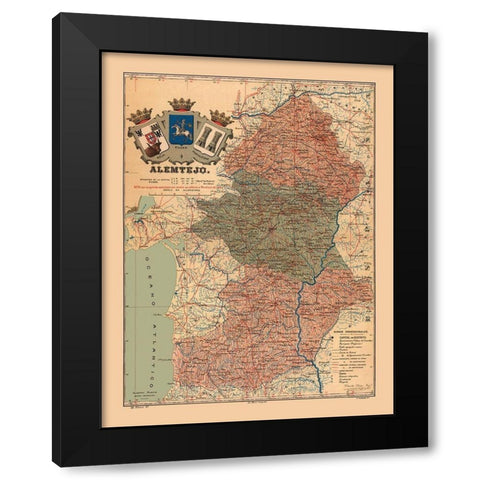 Europe Portugal Alentejo - Martine 1904 Black Modern Wood Framed Art Print by Martine