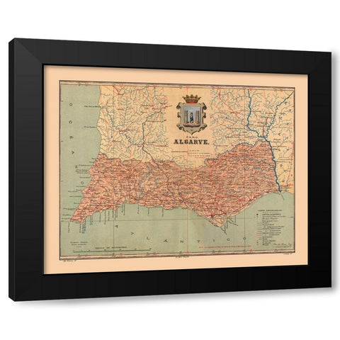 Europe Portugal Algarve - Martine 1904 Black Modern Wood Framed Art Print by Martine