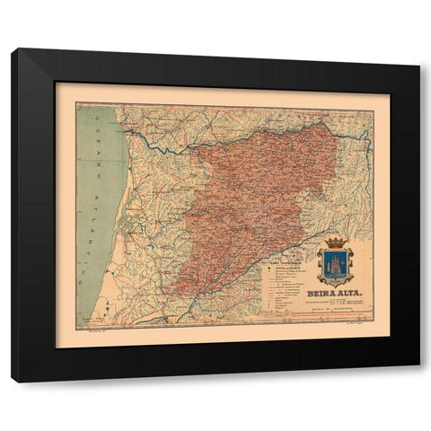 Europe Portugal Beira Alta - Martine 1904 Black Modern Wood Framed Art Print by Martine