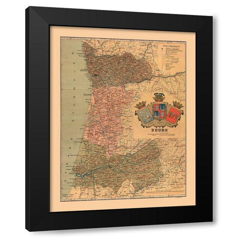Europe Portugal Douro - Martine 1904 Black Modern Wood Framed Art Print by Martine