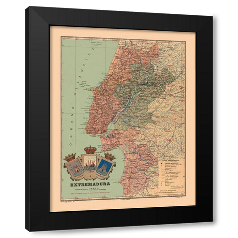 Europe Portugal Estremadura - Martine 1904 Black Modern Wood Framed Art Print with Double Matting by Martine
