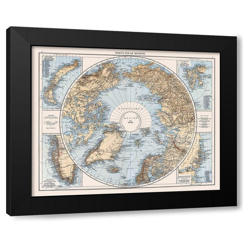 North Polar Regions - Andree 1905 Black Modern Wood Framed Art Print by Andree