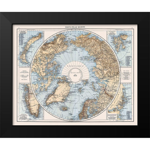 North Polar Regions - Andree 1905 Black Modern Wood Framed Art Print by Andree