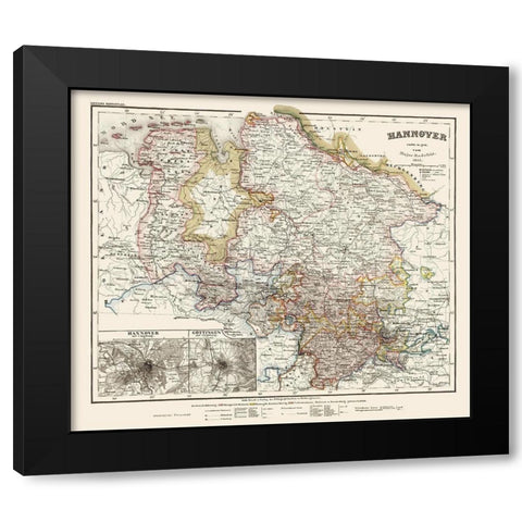 Hannover Province Germany - Radefeld 1851 Black Modern Wood Framed Art Print by Radefeld